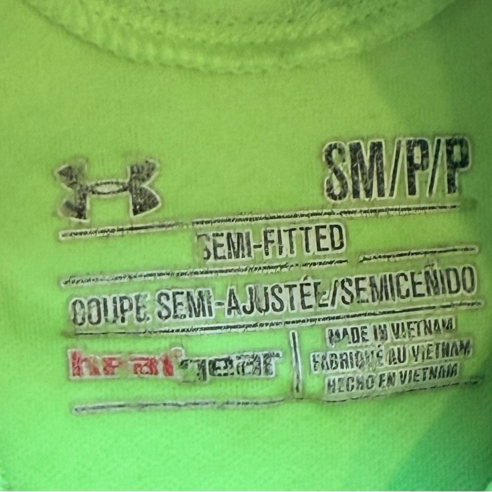 Under Armour Women’s Neon Green Semi-Fitted Heat Gear 1/4 Zip Long Sleeve Sz S - Picture 3 of 11